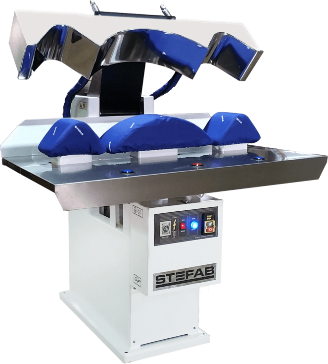 Laundry Cuff & Collar Press. Pneumatically Operated. Steam Heated.